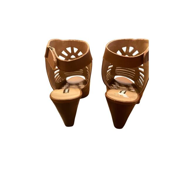 Audrey Brooke Kansas Cage Sandals Peep Toe Leather Brown Womens Size 9.5M NEW80 - Picture 4 of 5